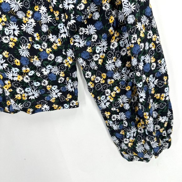 Uniqlo Shirt Womens Button Down Long Sleeve Floral V-Neck Multicolor S - Picture 3 of 9